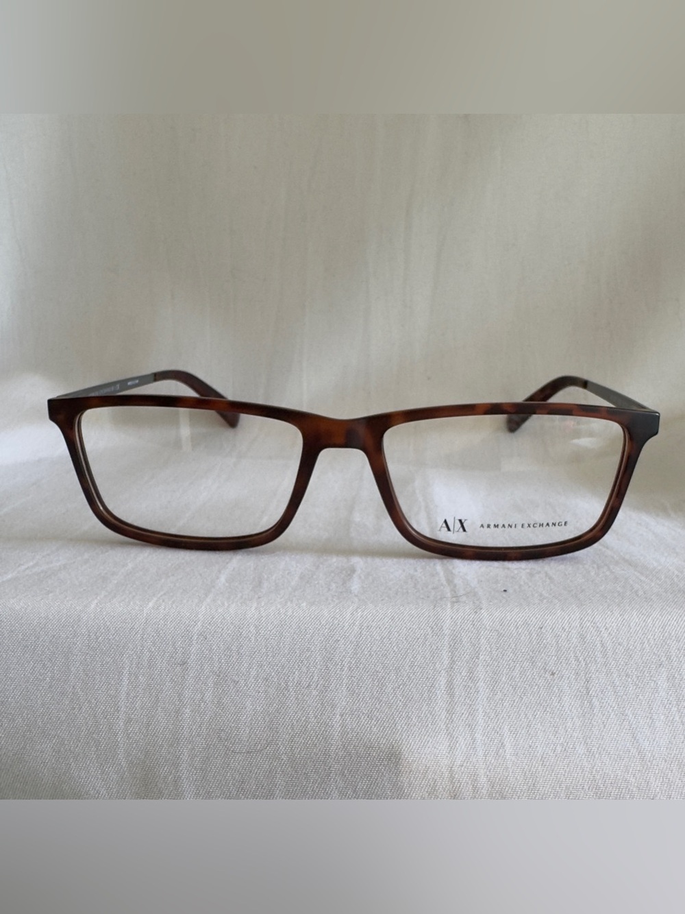 Armani Exchange Brown Tortoiseshell Rectangular Eyeglass Frames 55-16-140 - Picture 5 of 7